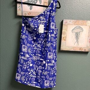 Madewell x lisa says gah one shoulder dress.